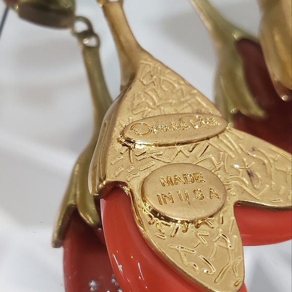 Beautiful OSCAR DE LA RENTA Jeweled Tulip Earrings - Picture 6 of 6